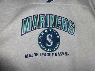 Vintage Lee Sport Embroidered SEATTLE MARINERS Baseball MLB Sweatshirt Shirt XL 2