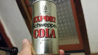 Rare Vintage Schweppes Export Cola Soft Drink Can Tin
