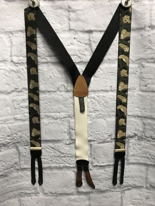 Trafalgar Suspenders Limited Edition Silk Braces Vintage Les Leopards Cheetah B