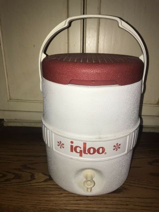 Vintage Igloo 2 Gallon Water Drink Cooler Jug Red W/ Handle & Spout