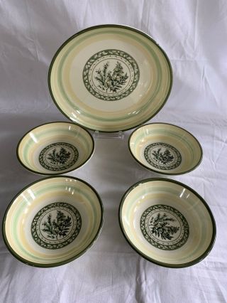 Vintage Tre Ci Made In Italy Greenherb Pasta Serving Bowl 13 ",  4 Bowls