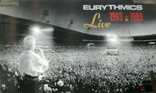 Rare Eurythmics Live 1983 - 1989 Vintage Music Record Store Promo Poster