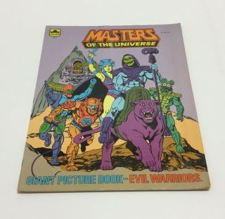 Vintage 1984 Masters Of The Universe Giant Picture Book - Evil Warriors He - Man
