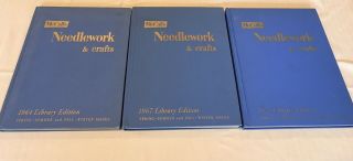 Rare Vintage Mccall’s Needlework & Crafts Large Big Blue Books Library Editions