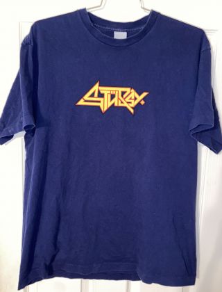 Vintage Stussy T - Shirt Size Xl Blue Single Stitch Made Usa