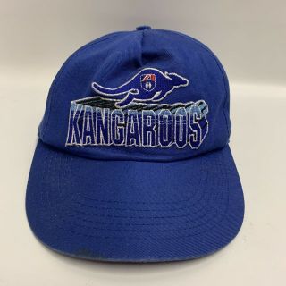 Vintage North Melbourne Kangaroos Afl Hat 90s Adjustable Roos Football Blue Cap