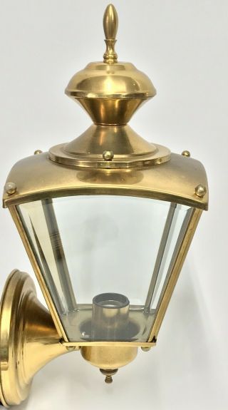 Vintage Outdoor Light Wall Lantern Polished Brass Style Deck Exterior Porch
