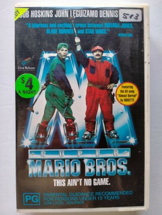 Vintage Mario Bros Vhs 1993 Rare.  Bob Hoskins.  John Leguizamo.
