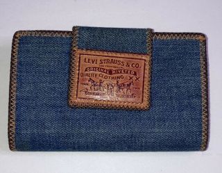 Vintage Levi’s Denim Blue Jean Wallet Levi Strauss
