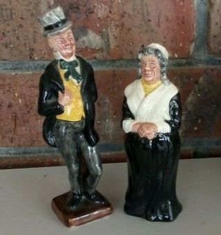 Vintage Figurines.  Lancaster Sandland.  Dickens Characters Mr.  Micawber.  Mrs Gamp