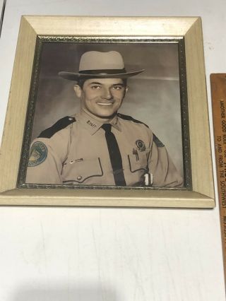 Florida Highway Patrol Officer And Group Photos Framed 8X10 Vintage 1960s? 2