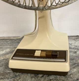 Vintage LASKO Electric Fan 12 inch Oscillating 3 speed Amber Brown blades 3