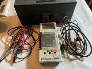 Vintage Fluke 8020b Multimeter With Test Leads And Box