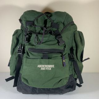 Vintage Abercrombie & Fitch Large Hiking Backpack Bag Green