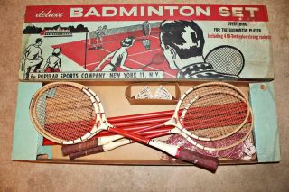 Vintage 1950s Deluxe Badminton Set By Popular Sports Company Complete