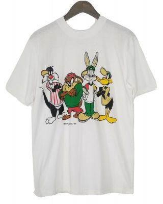 Vtg Mens M Medium 90’s Looney Tunes Bugs Bunny Taz Daffy Single Stitch T Shirt