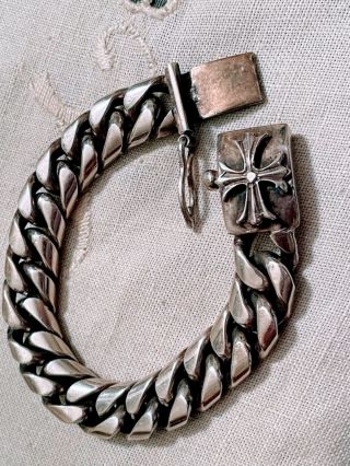 Heavy Vintage Sterling Silver Bracelet 98.  6 Grams