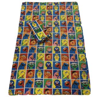 Vintage Sesame Street Quilt Cover Single Bed And Curtain Set Rare Bedding Linen