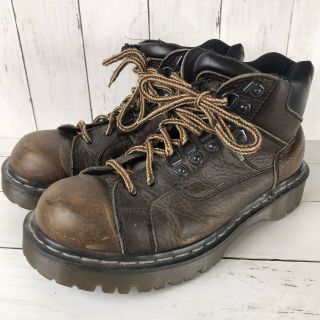Women ' s Vintage Dr.  Martens Boots Brown Size 8 DMs Leather Ankle Boots Lace Up 3