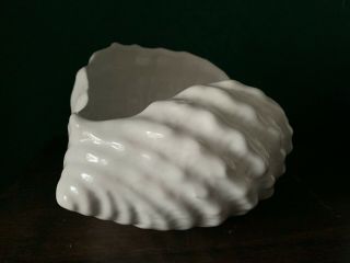 Vintage White Large Porcelain Conch Sea Shell Planter
