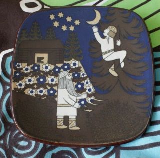 Vintage Arabia Finland Ceramic Year Wall Plate - 1987 - Scandinavian