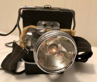 Vintage Winchester Headlamp Flashlight 1930’s Miners Head Lamp Battery Box