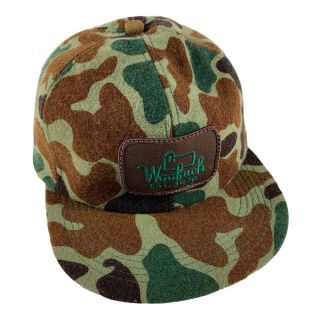 Vtg 70s K - Products Woolrich Old School Camo Wool Hunting Snapback Cap Hat Usa