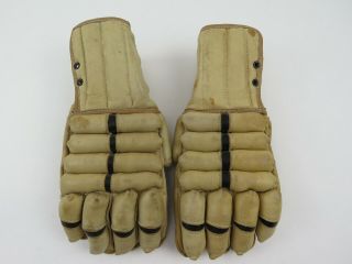 Vintage Brown Leather Winnwell 624 Hockey Player Gloves 13 "