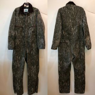 Vtg Liberty Large Realtree Camouflage Hunting Coveralls Quilt Lined Outdoor Usa