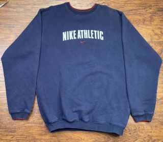 Vintage Nike Athletic Center Swoosh Sweatshirt Xl Blue/red C