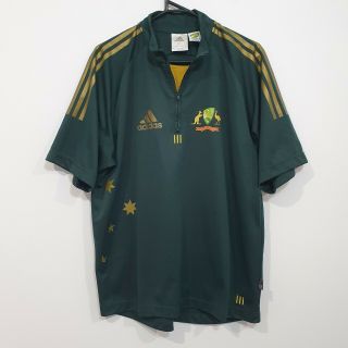 Vintage Adidas Cricket Australia Odi T20 Green & Gold Shirt Jersey Size Large