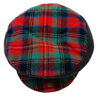 Vintage Forsythe Of Edinburgh Wool Tartan Plaid Flat Cap Newsboy Cap One Size