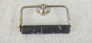Antique Vintage Toilet Paper Holder Roller Nickel Plated Brass Wall Mounted