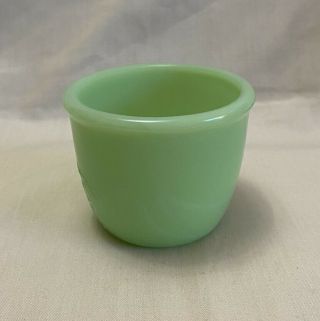Vtg Mckee Glass Co Jadite Jadeite Jade - Ite Mckee Custard Cup Philbe Decorated