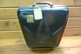 Vintage Black Brunswick Hard Shell Carrying Case Bowling Ball Bag & Shoes