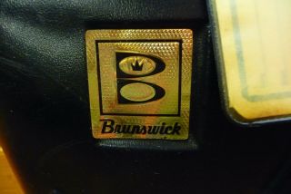 Vintage Black BRUNSWICK Hard Shell Carrying Case Bowling Ball Bag & Shoes 2