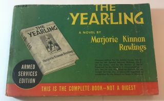 The Yearling By Marjorie Rawlings Armed Services Edition 1938 Vintage Paperback