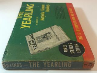 The Yearling by Marjorie Rawlings Armed Services Edition 1938 Vintage Paperback 2