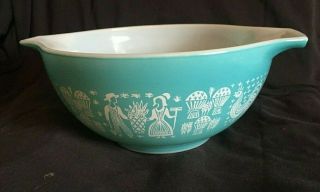 Vintage Pyrex 442 Amish Butter Blue Mixing Bowl Turquoise - 1 1/2 Qt Usa
