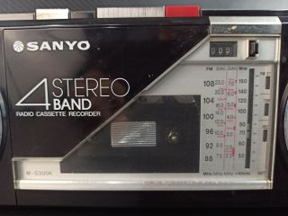 Vintage Sanyo M - S300K 4 Stereo Band Radio Cassette Recorder For Parts/Repair 3