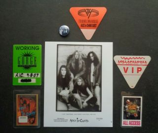 Alice In Chains,  Promo Photo,  5 Vintage Backstage Passes,  Metal Pin/button