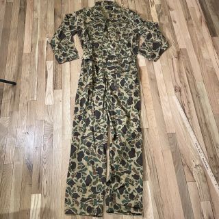 Vintage Redhead Hunting Clothing Duck Camo Hunter Camouflage Coveralls X Large 2