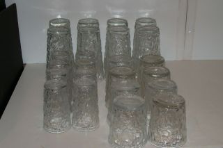 Lido Milano Vintage Anchor Hocking Clear Textured Glass Beverage Set - 24 Pc.