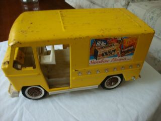 Vintage Pressed Steel Buddy L Sunshine Biscuits Delivery Truck Van