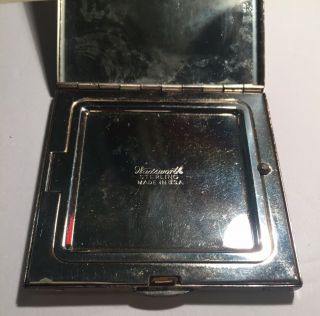 Vintage Wadsworth 2 1/2 X 2 1/2” Sterling Silver Make Up Compact 1952 Engraved