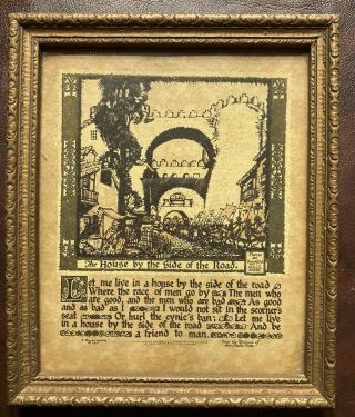 Antique 1927 Buzza Motto The House By The Side Of The Road S.  W Foss Framed Print
