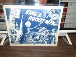 Vintage 100 Motion Picture Movie Serial Lobby King Of The Rocket Men Tc