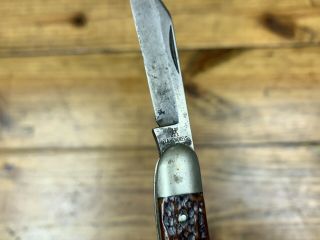 Vintage J.  A.  Henckels Germany Zwilling Jigged Bone Whittler Pocket Knife 3