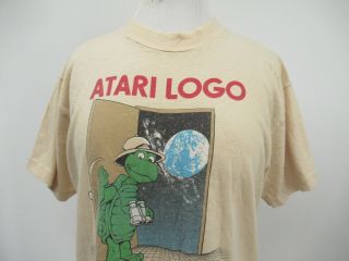 P0419 VTG 1983 Atari Logo Let A Turtle be Your Guide T - Shirt Made In USA Size L 2