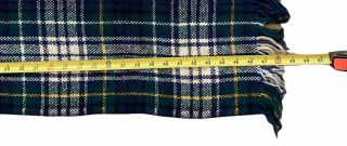 VTG Pendleton Wool Throw Blanket Green Blue Plaid Fringe Made in USA 64”X 48” 3